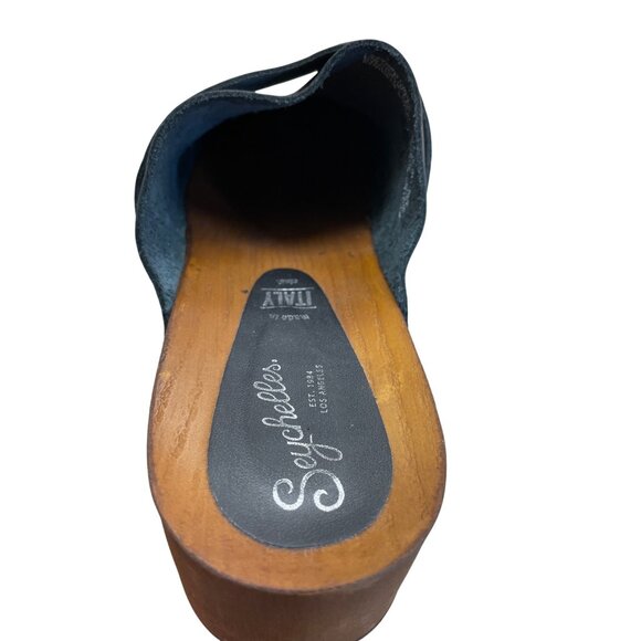 Seychelles Womens Black Leather Studded sandals mules size 9 SKU 8388 - Picture 10 of 12